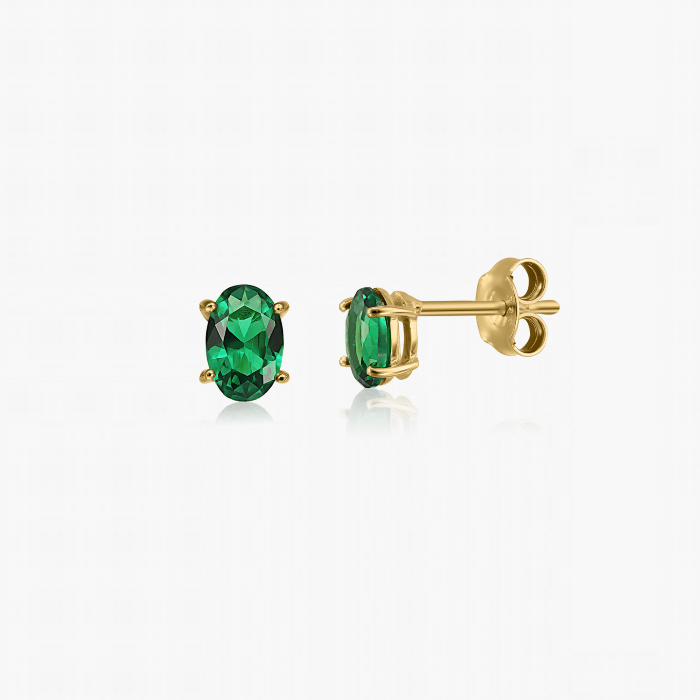 Boucles d'oreilles en argent Golden Reina - Zircon vert - Indira