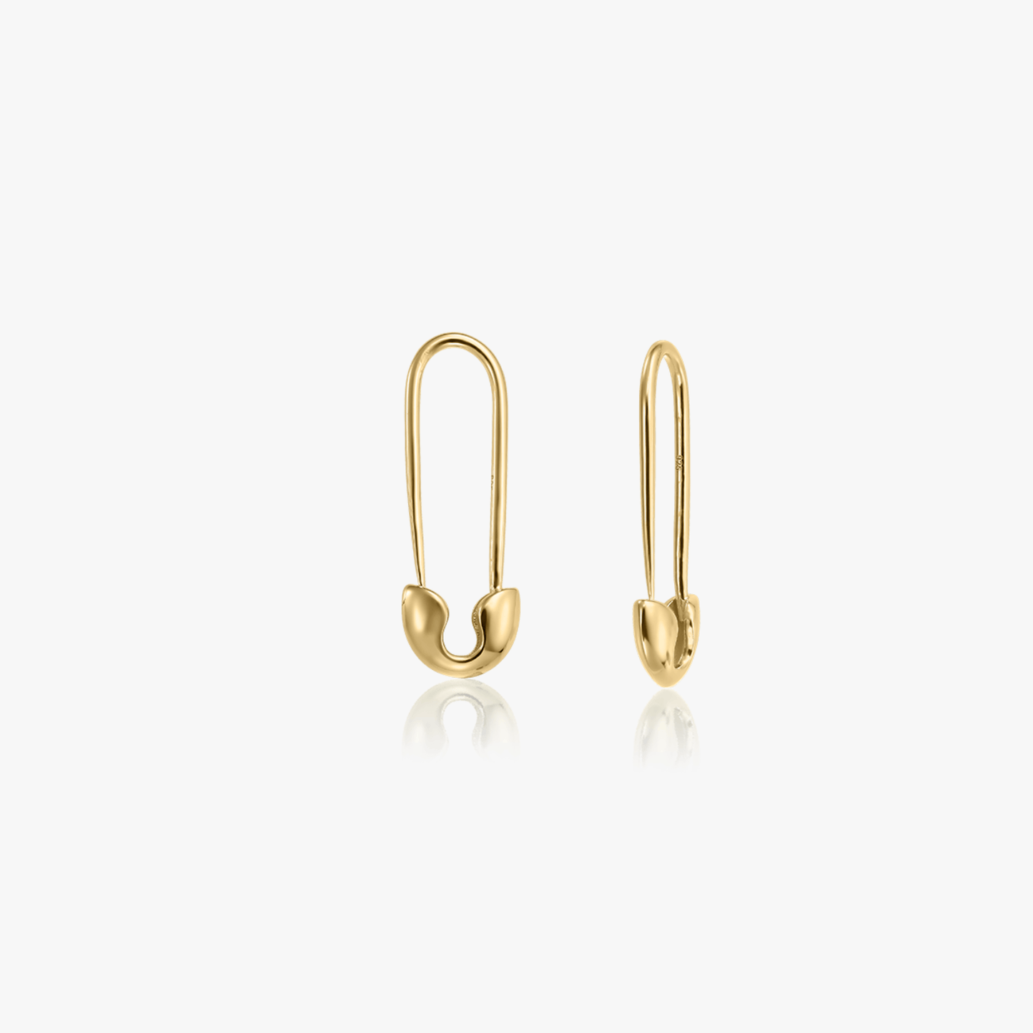 Boucles d'Oreilles Épingle de Sécurité Dorée en Argent