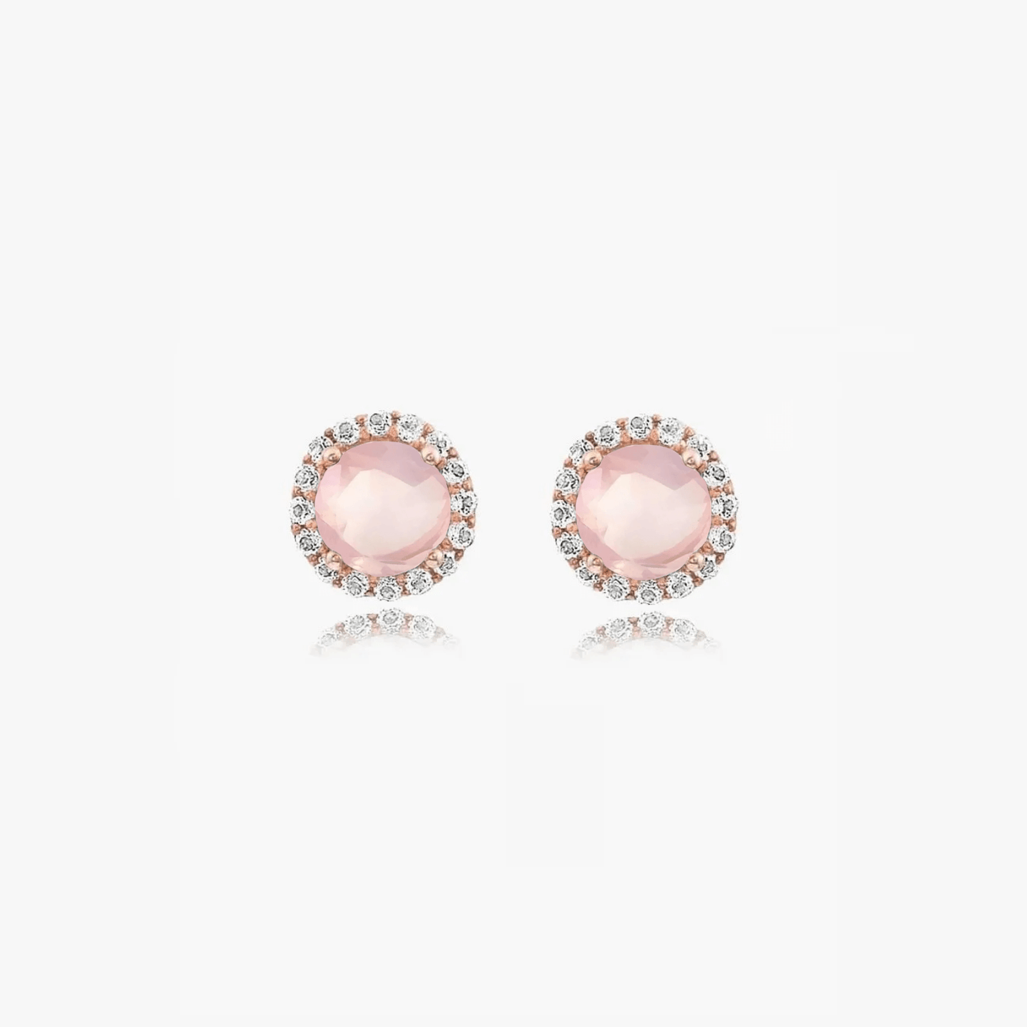 Boucles d'oreilles en argent Keira Rose - Quartz Rose - Indira