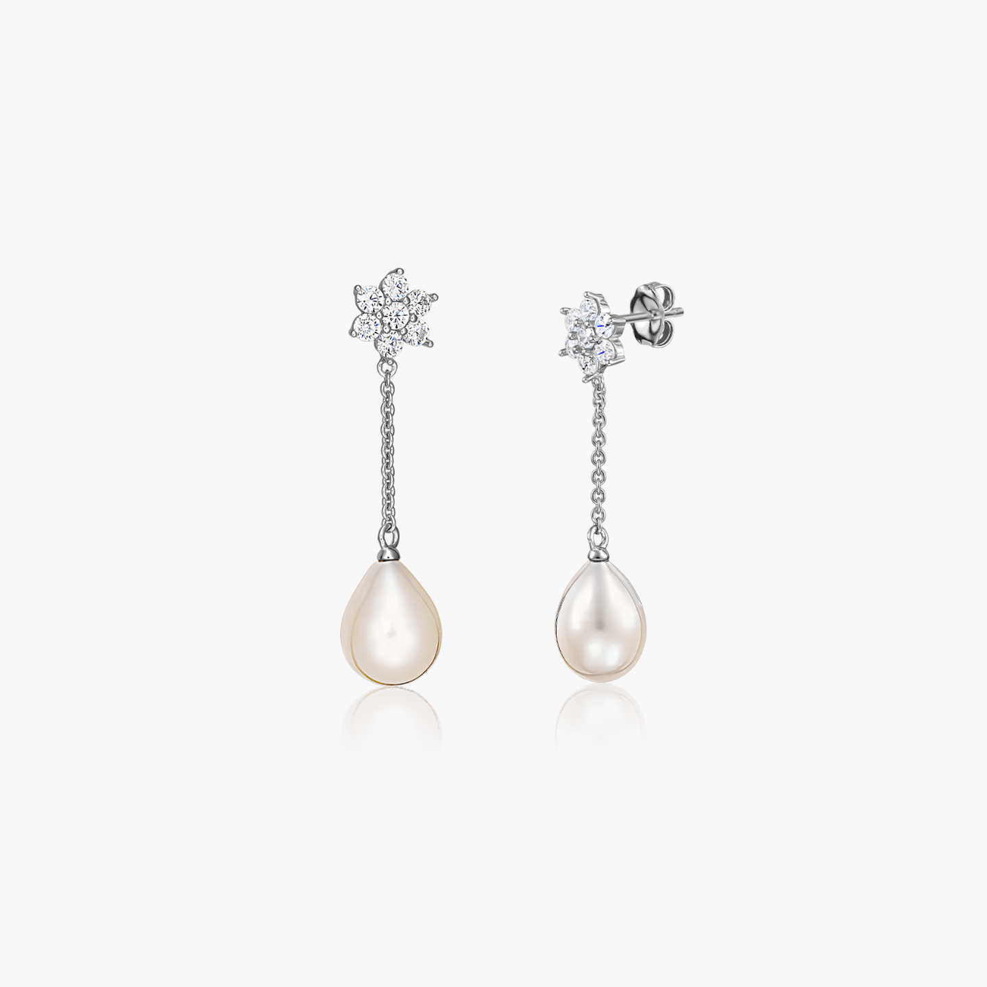 Boucles d'oreilles en argent Midwinter - Perles Naturelles - Indira