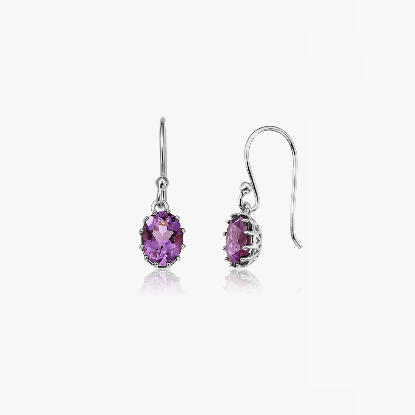 Boucles d'oreilles en argent Serene - Améthyste - Indira