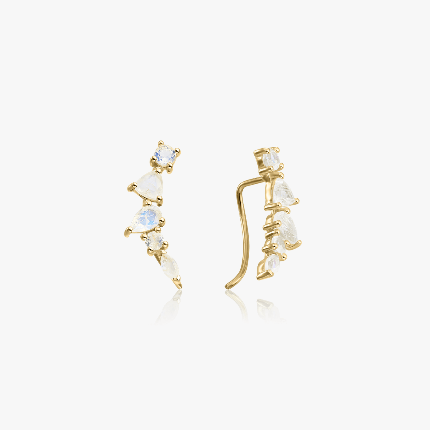 Boucles d'oreilles en argent Valery Golden - Pierre de Lune - Indira