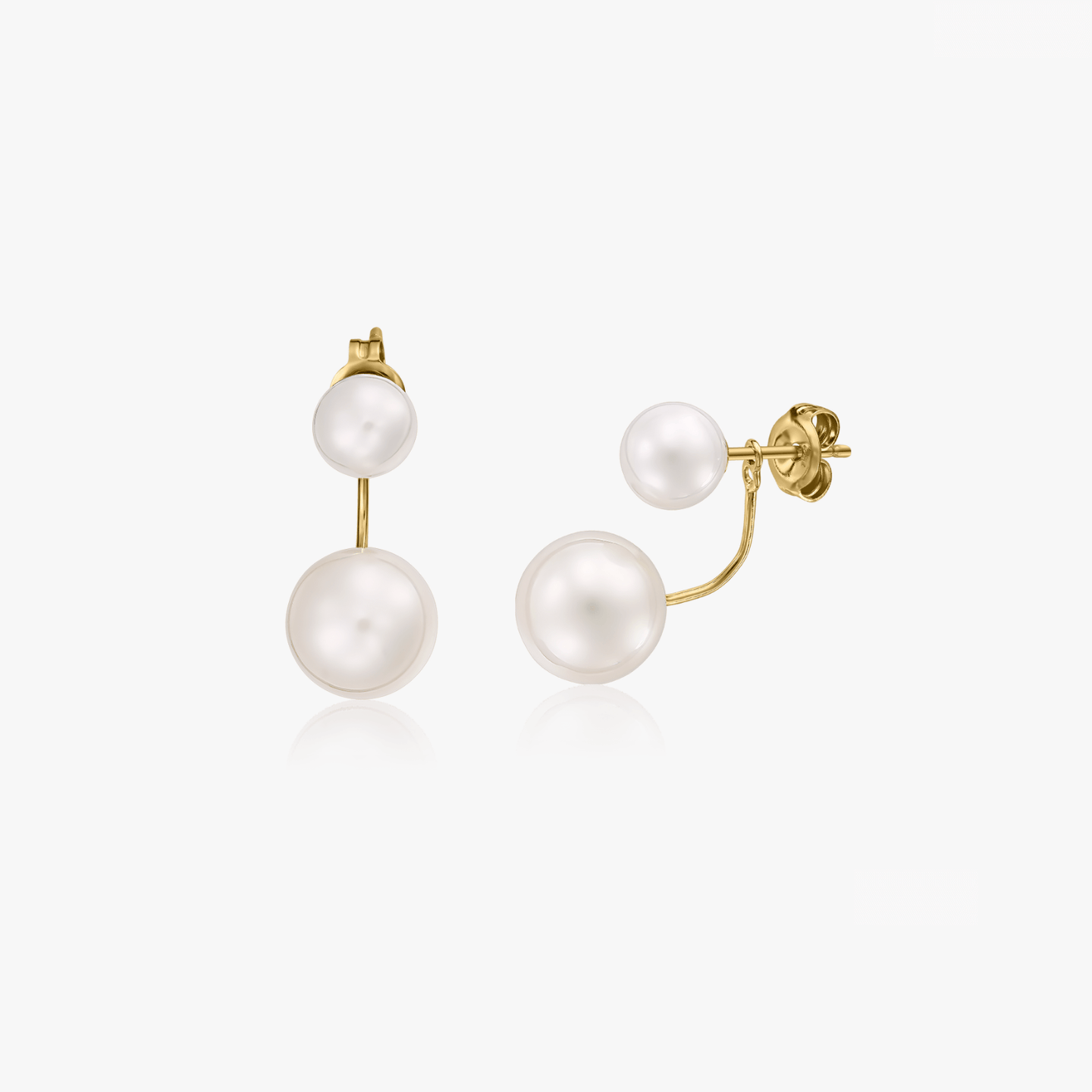 Boucles d'oreilles en or Double - Perles Naturelles - Indira