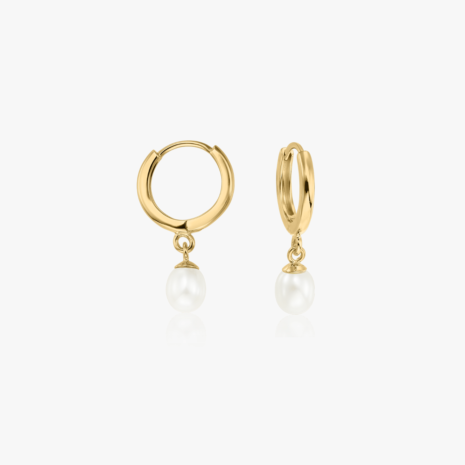 Boucles d'oreilles dorées Pearl Hoops - Perles naturelles