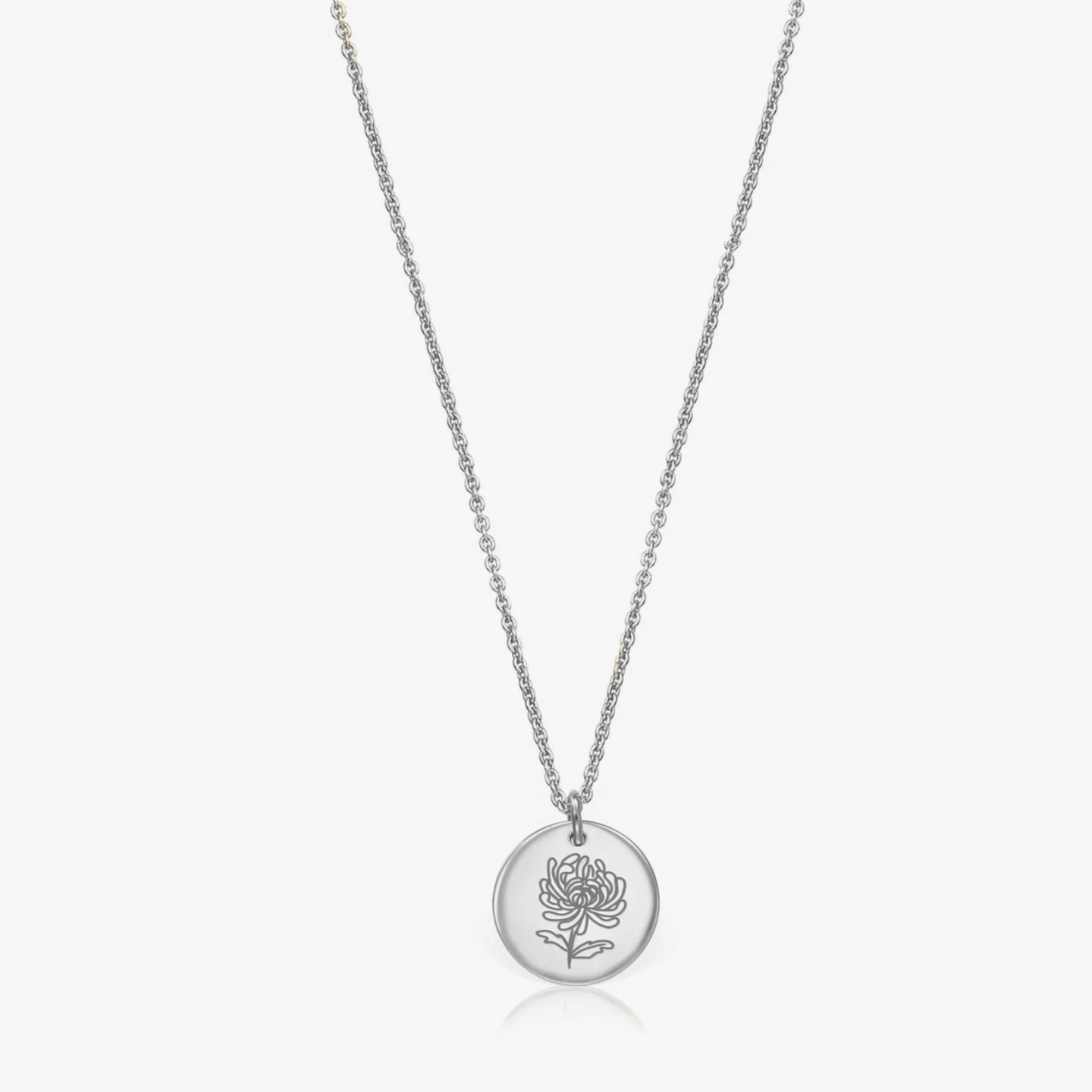 Collier en argent Birth Flower Silver - Chrysantheme de Novembre - Indira