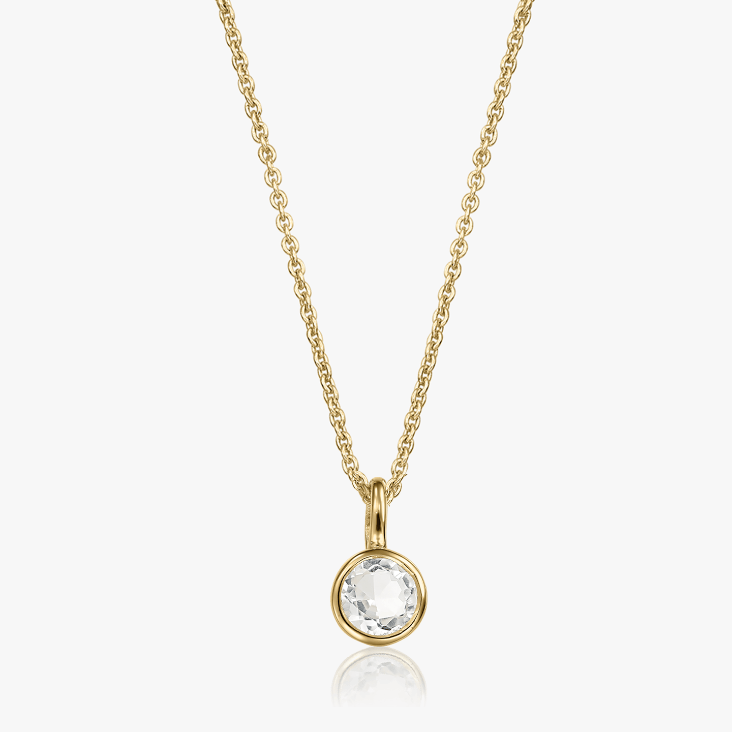 Collier en argent Birthstone Golden April - Topaze Blanche - Indira