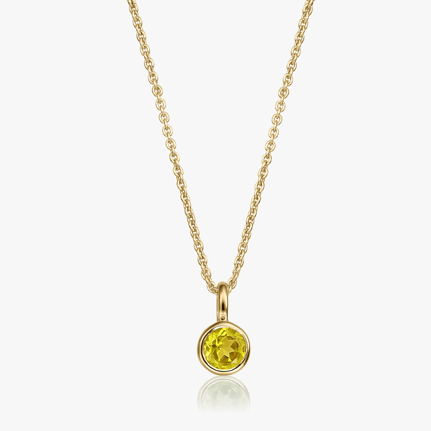 Collier en argent Birthstone Golden Novembre - Citrine - Indira