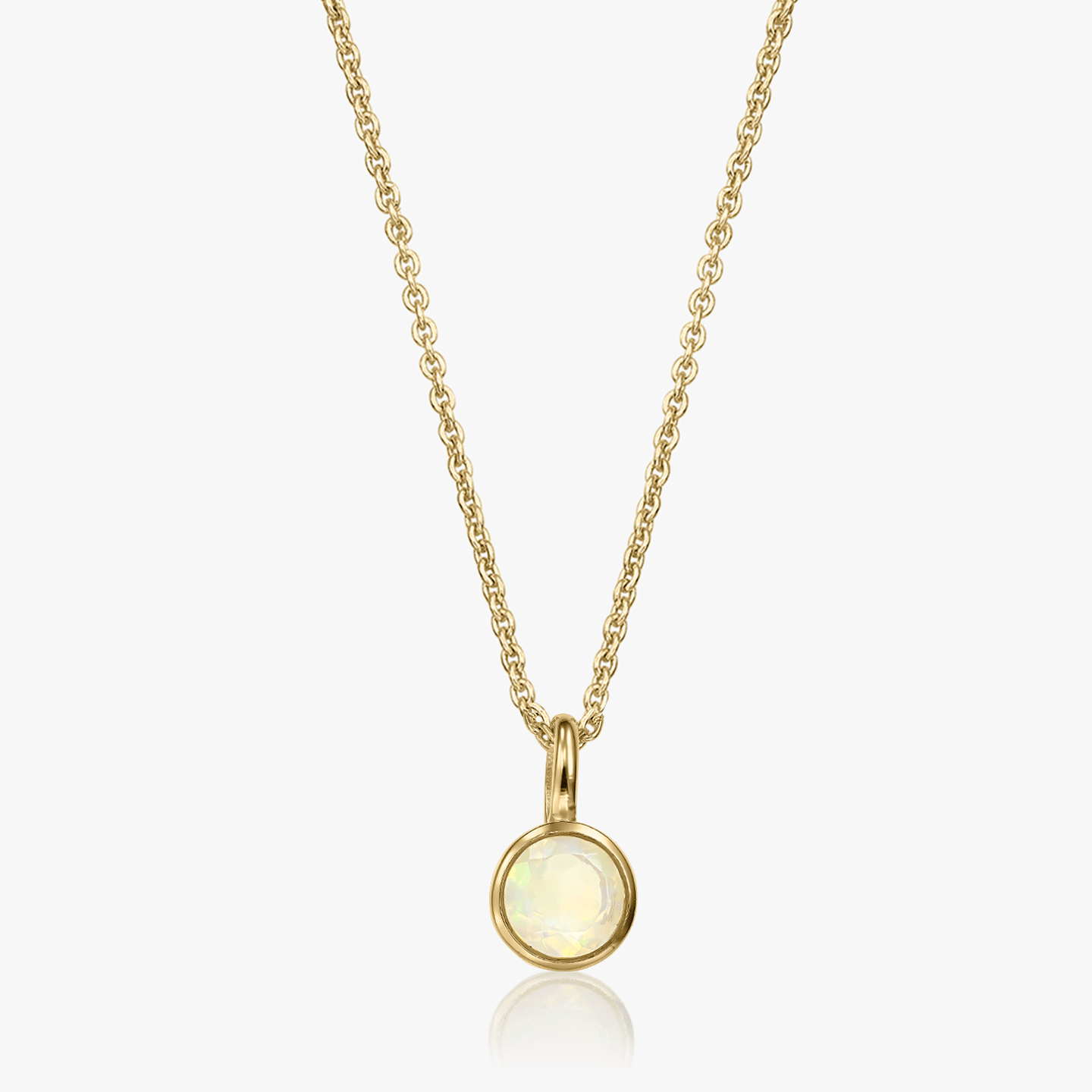 Collier en argent Birthstone Golden October - Opal - Indira