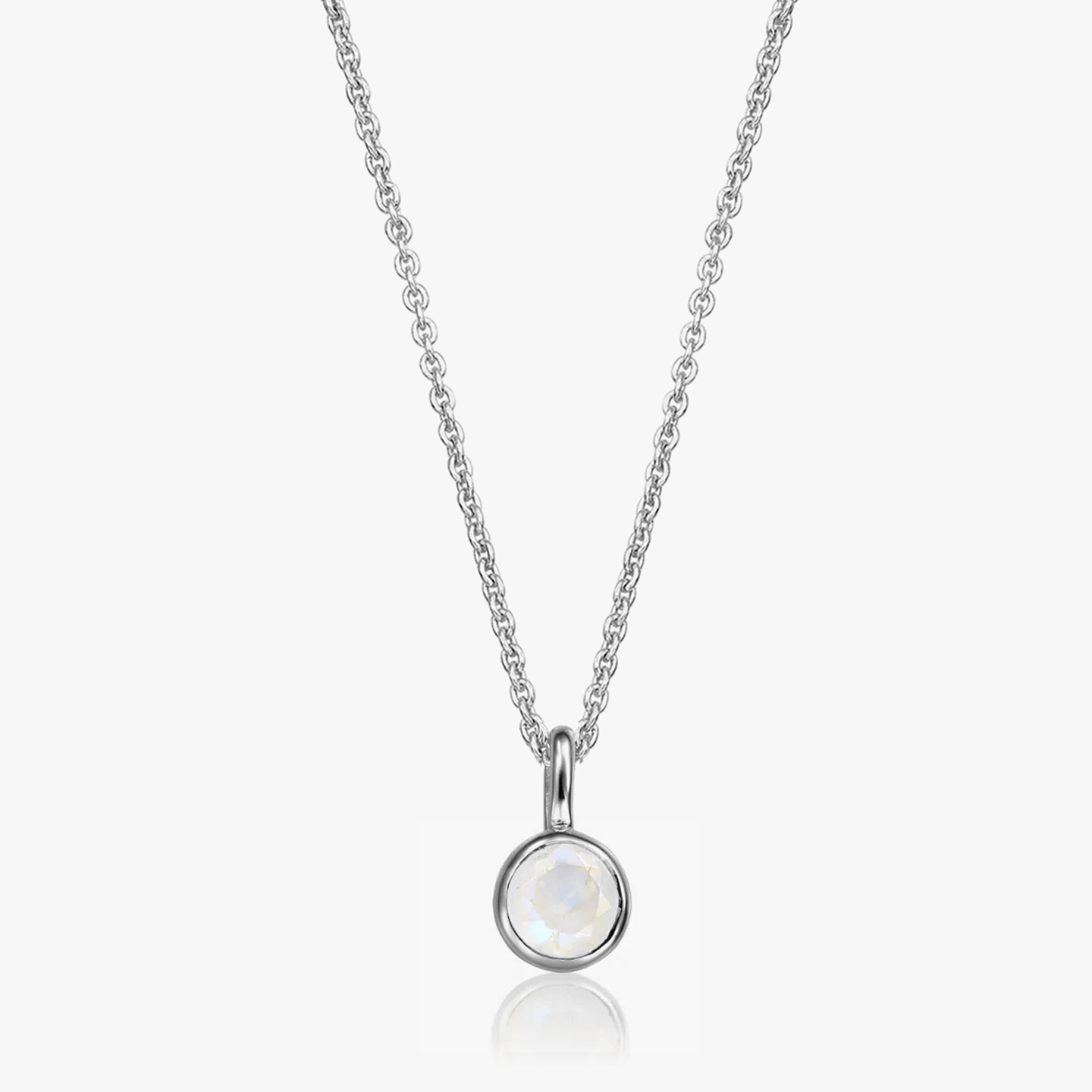 Collier en argent Birthstone June - Pierre de Lune - Indira
