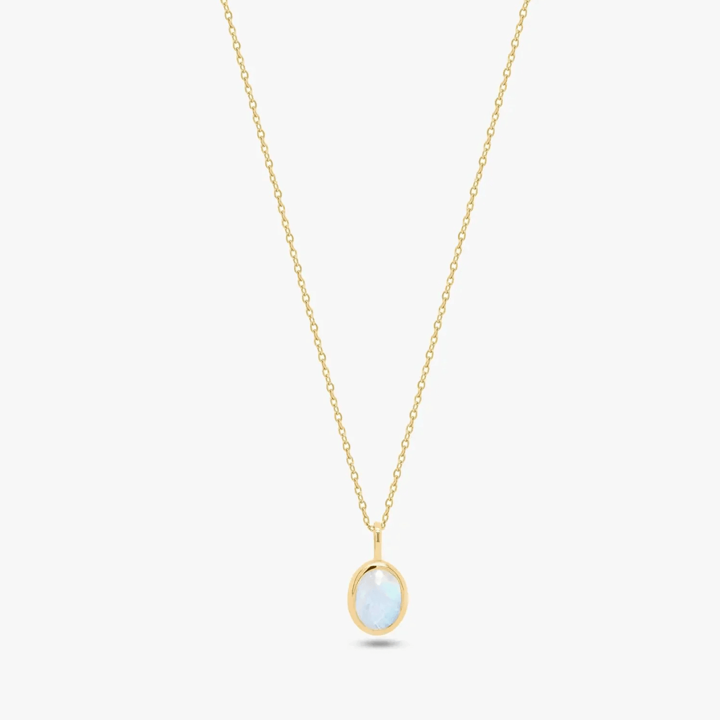 Collier Argent Doré Champagne - Pierre de Lune