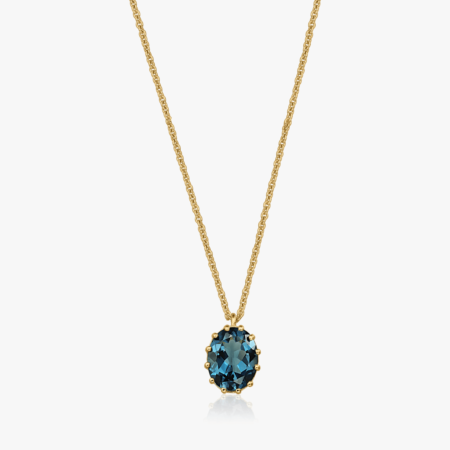 Collier en argent Golden Serene - Topaz Blue London - Indira