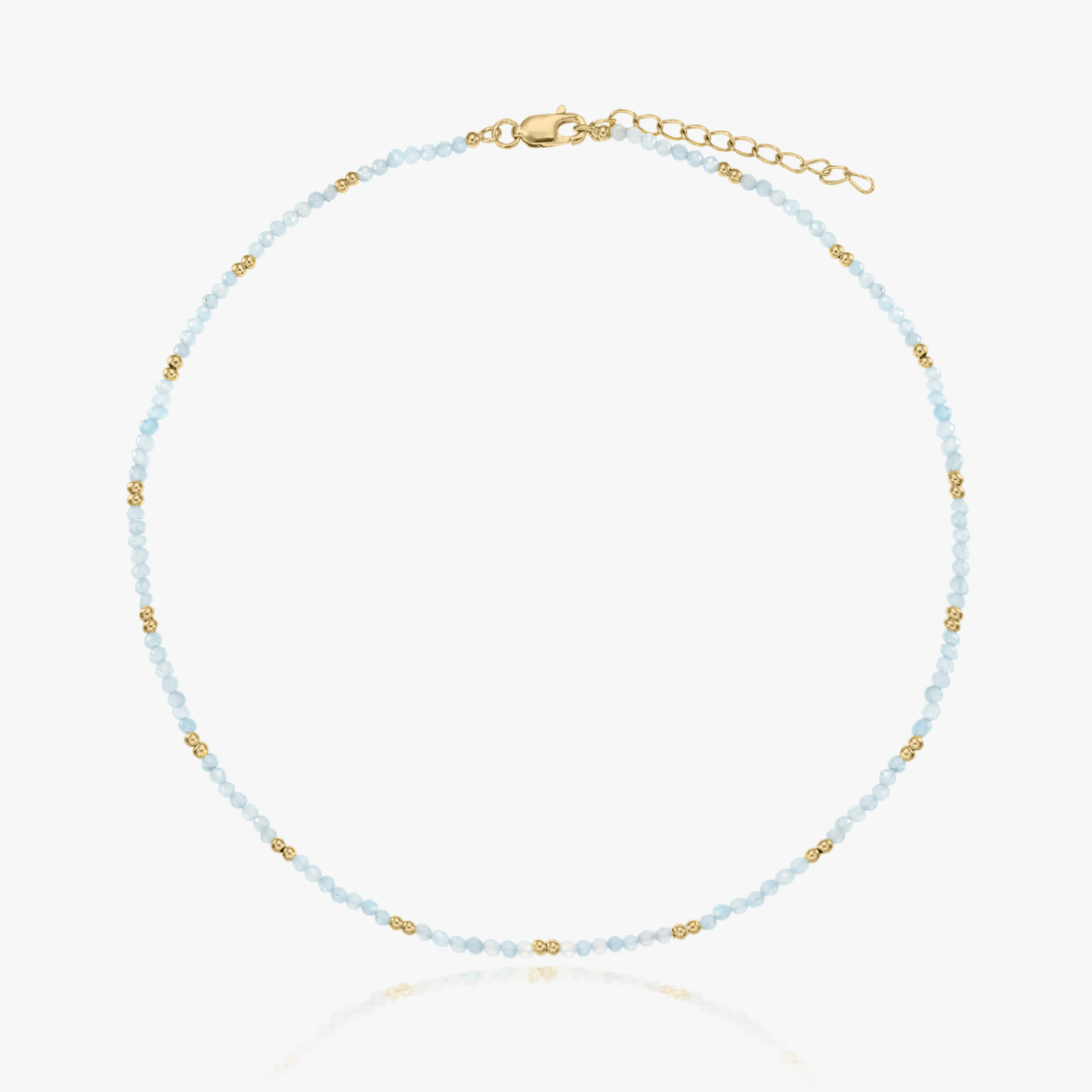 Collier en argent Golden SummerScape - Aigue-marine