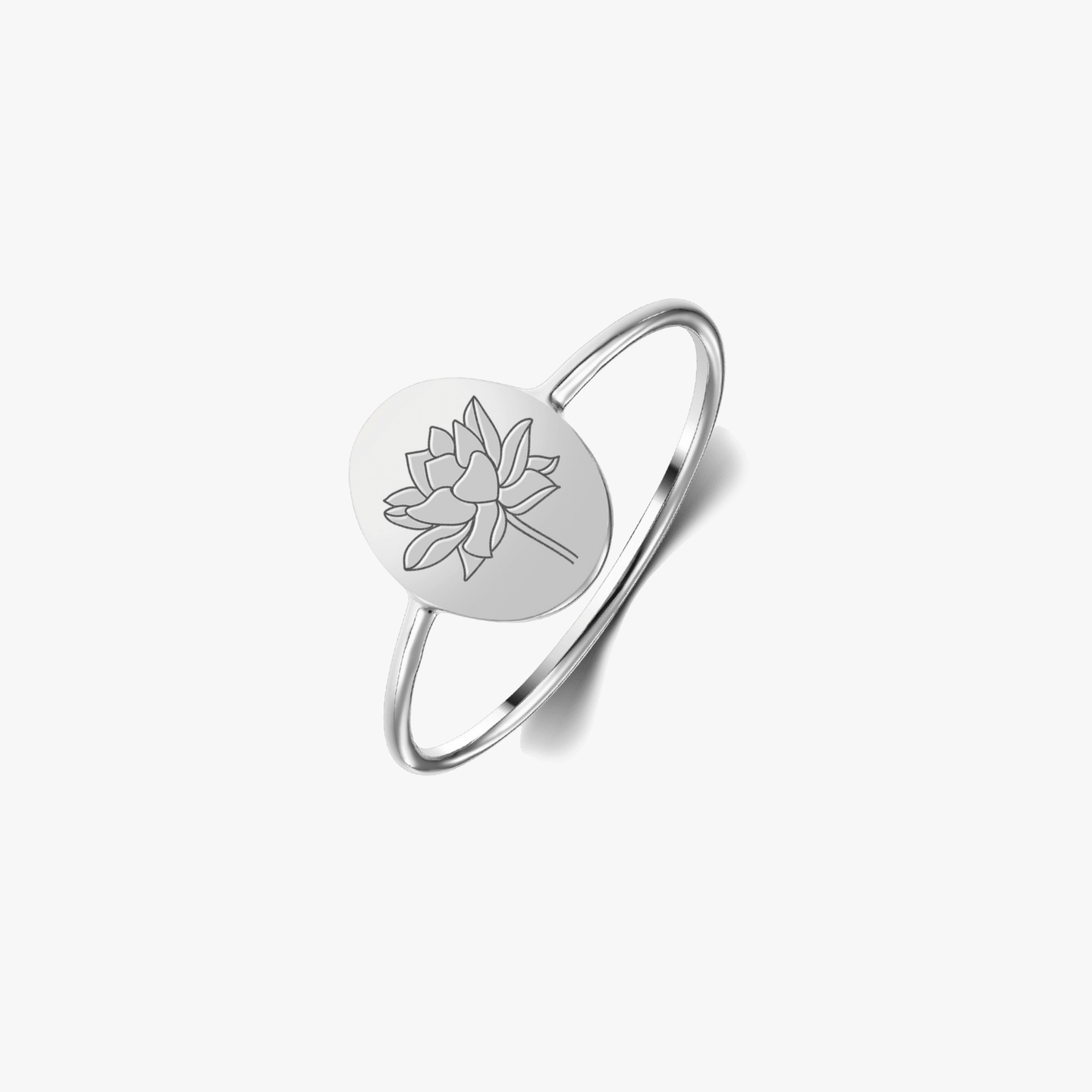 Bague en argent Birth Flower - Juillet Lotus - Indira