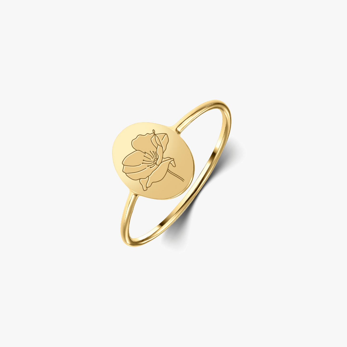 Bague en argent Birth Flower Golden - Août Coquelicot - Indira