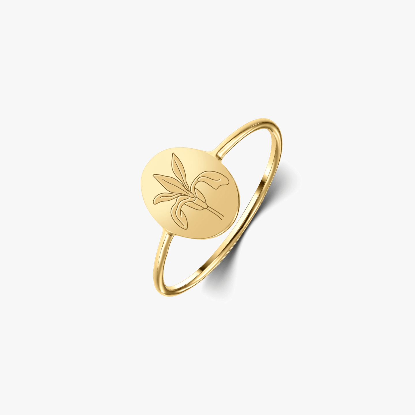 Bague en argent Birth Flower Golden - Février Iris - Indira