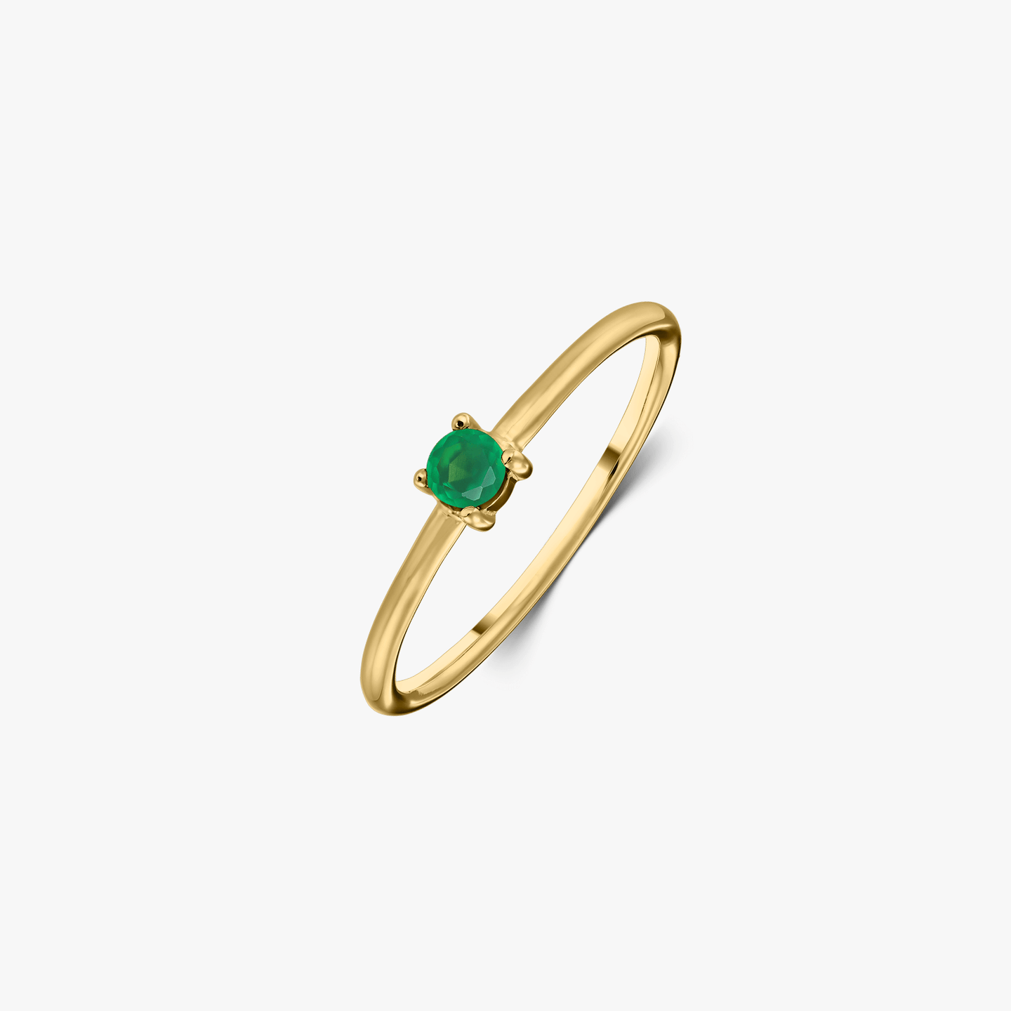 Bague en argent Birthstone Golden May - Onyx Vert - Indira