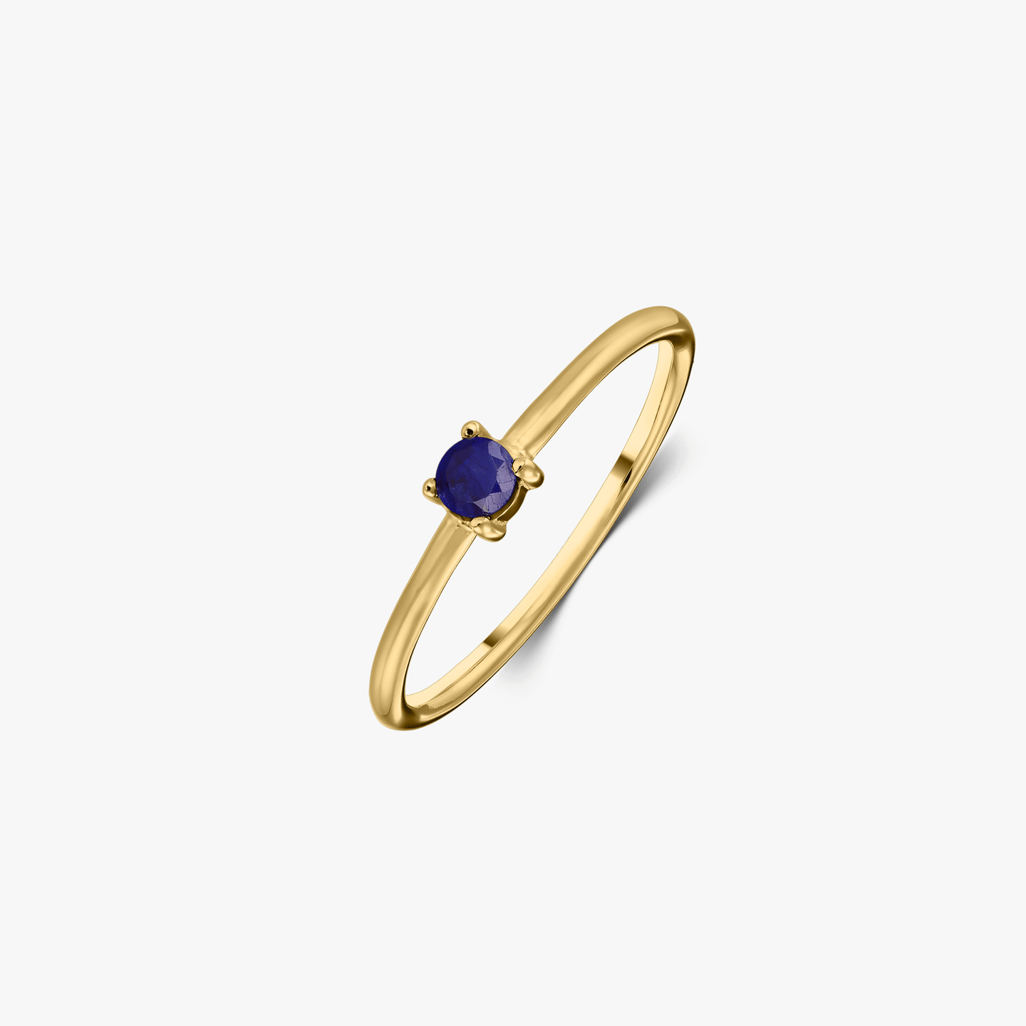 Bague en argent Birthstone Golden Septembre - Saphir - Indira