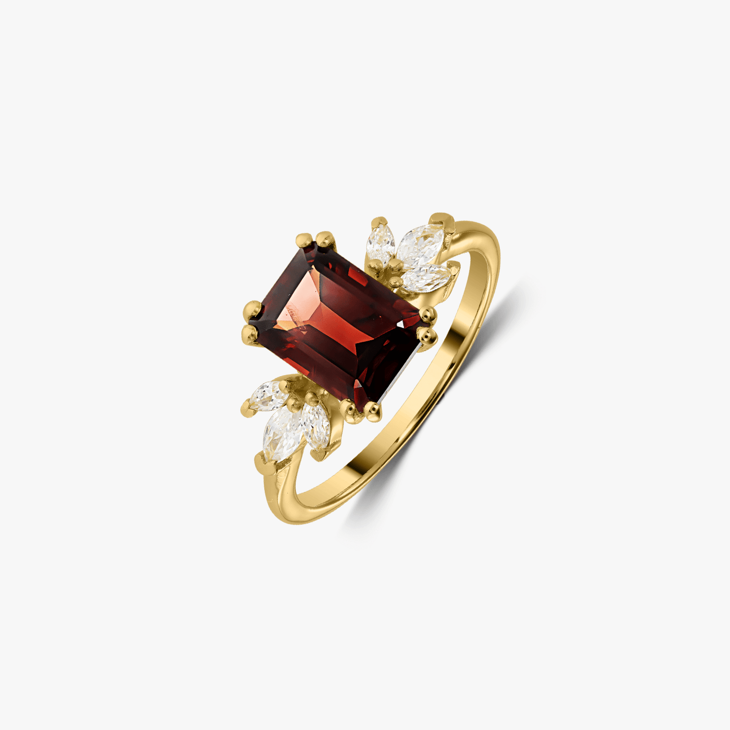 Bague en argent Golden Faerie - Grenat - Indira