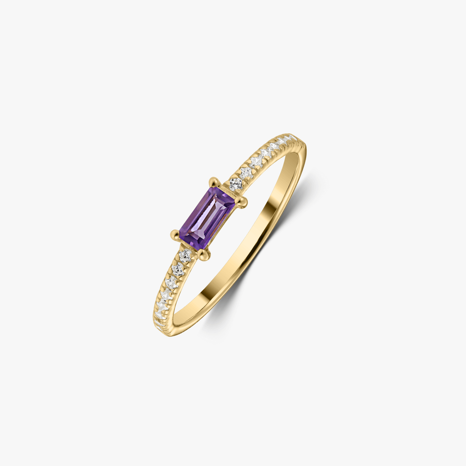 Bague en argent Golden Precious - Améthyste - Indira