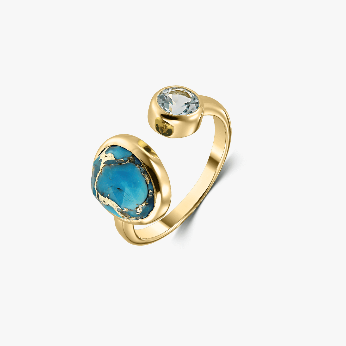 Bague en argent Kaylee Golden – Turquoise Blue Copper - Indira