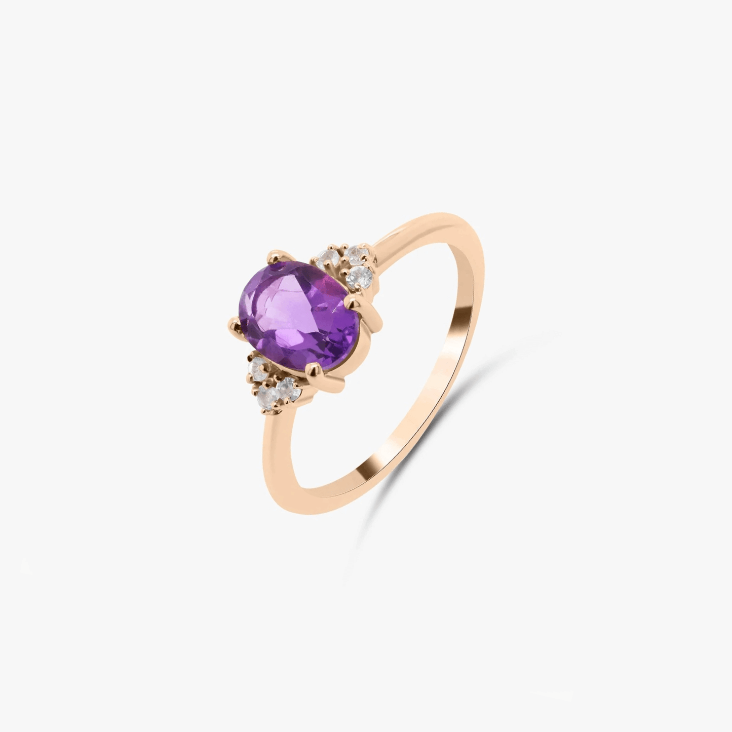 Bague rayonnante en or - Améthyste &amp; Diamants 