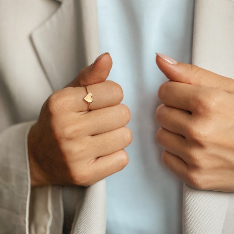 Bague Coeur en Or - à graver