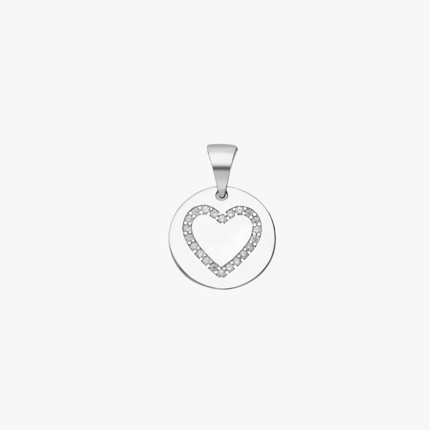 Pendentif Argent Forme Amour - Zircon