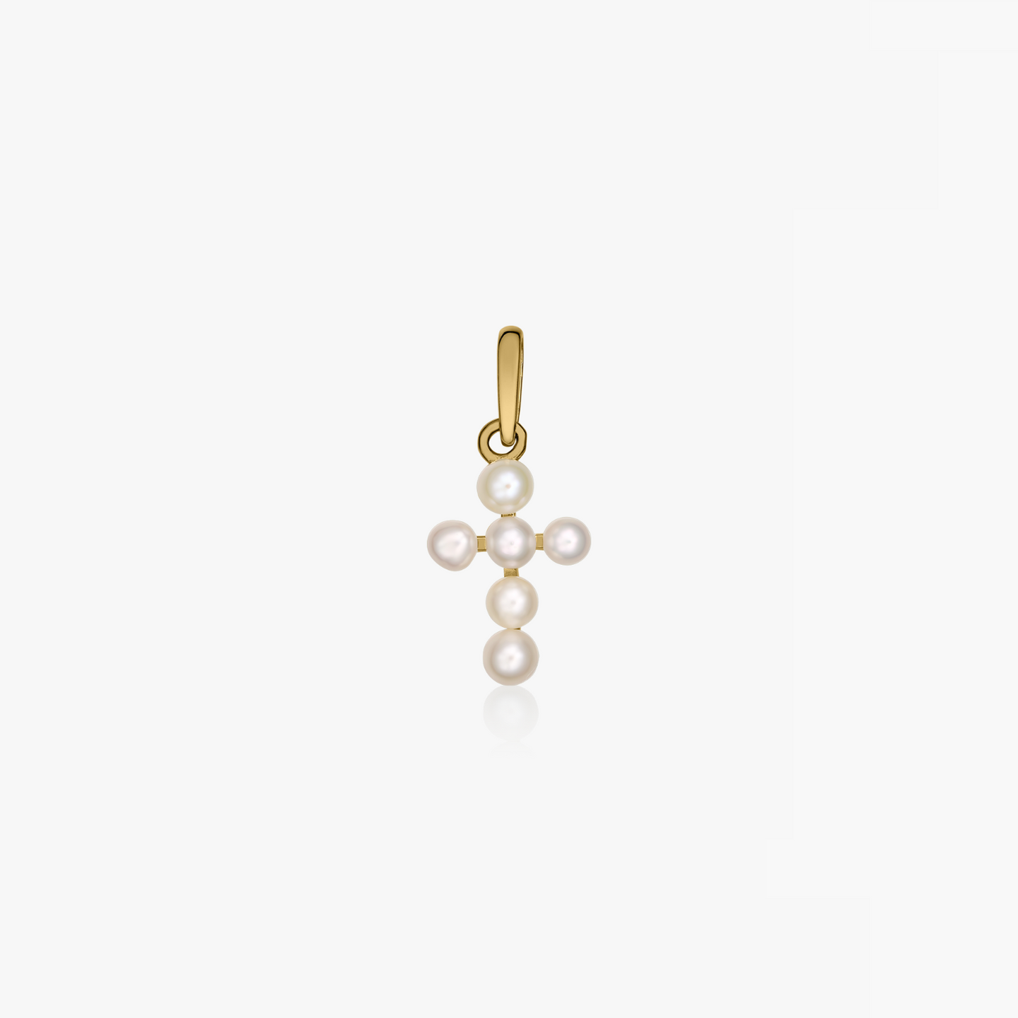 Pendentif en or Croix de Perles - Perles Naturelles - Indira