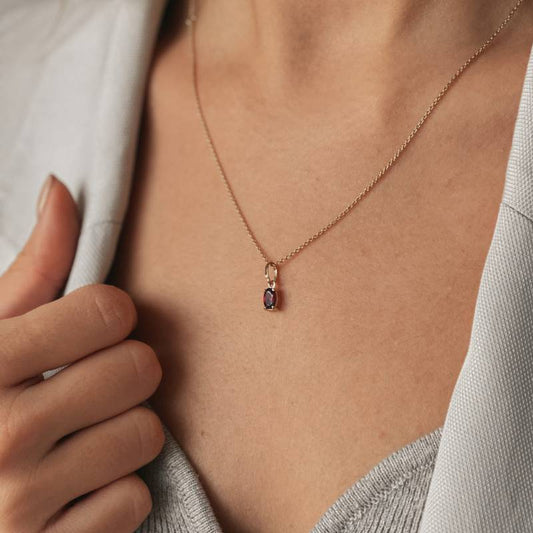 Pendentif en or Red Sparkle - Rhodolite