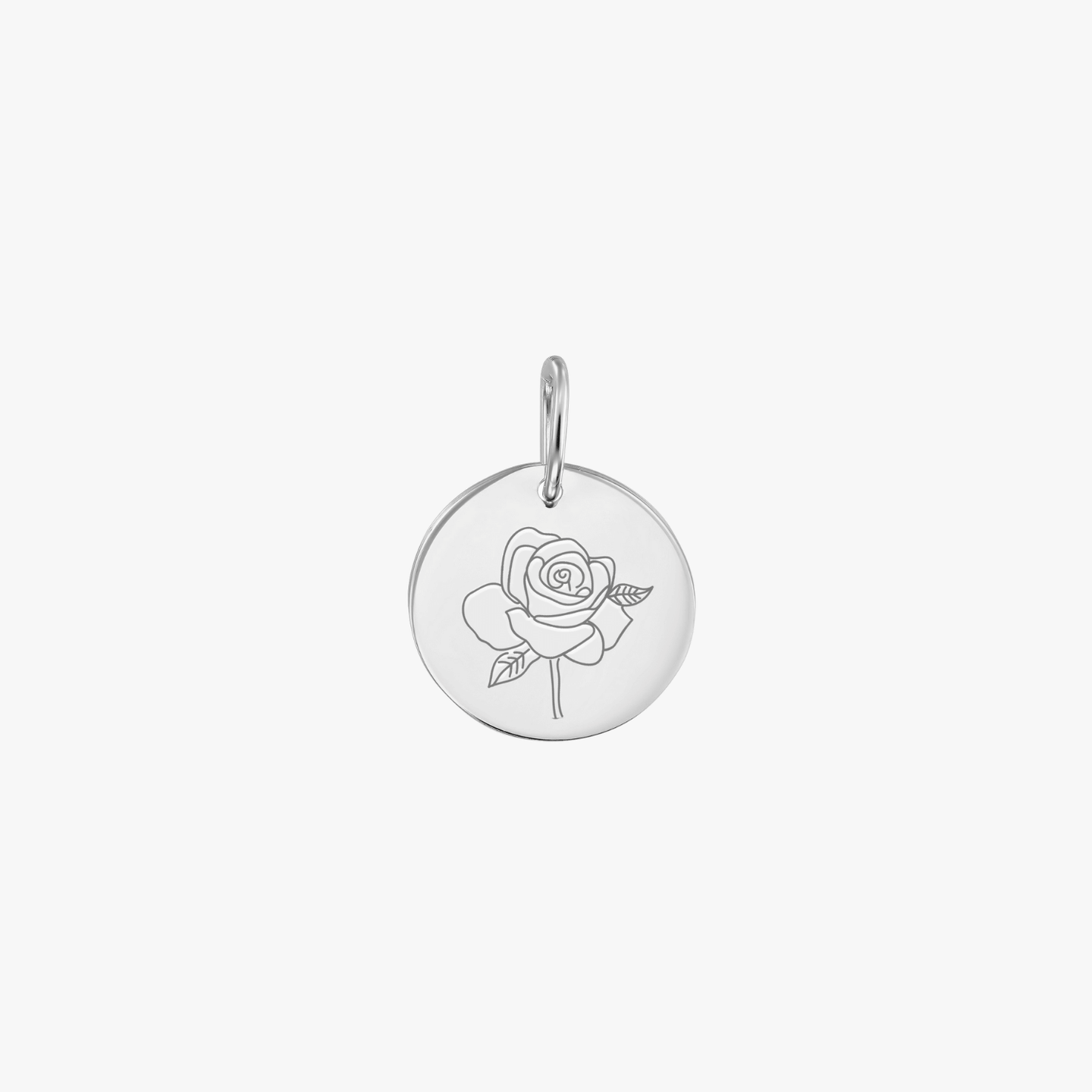 Pendentif en or blanc Fleur de Naissance - Rose de Juin - Indira