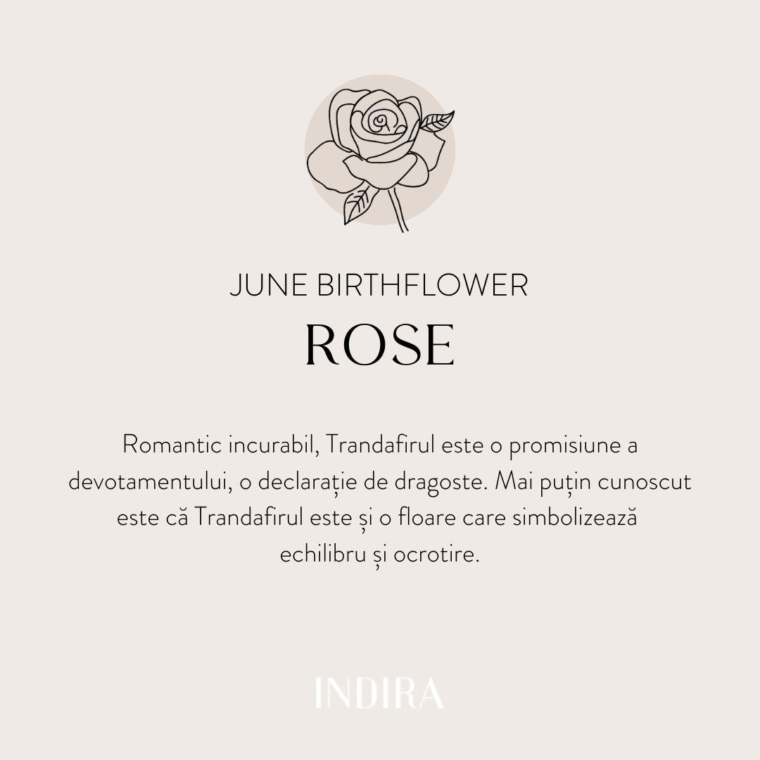 Fleur de Naissance - Pendentif June Rose en or blanc